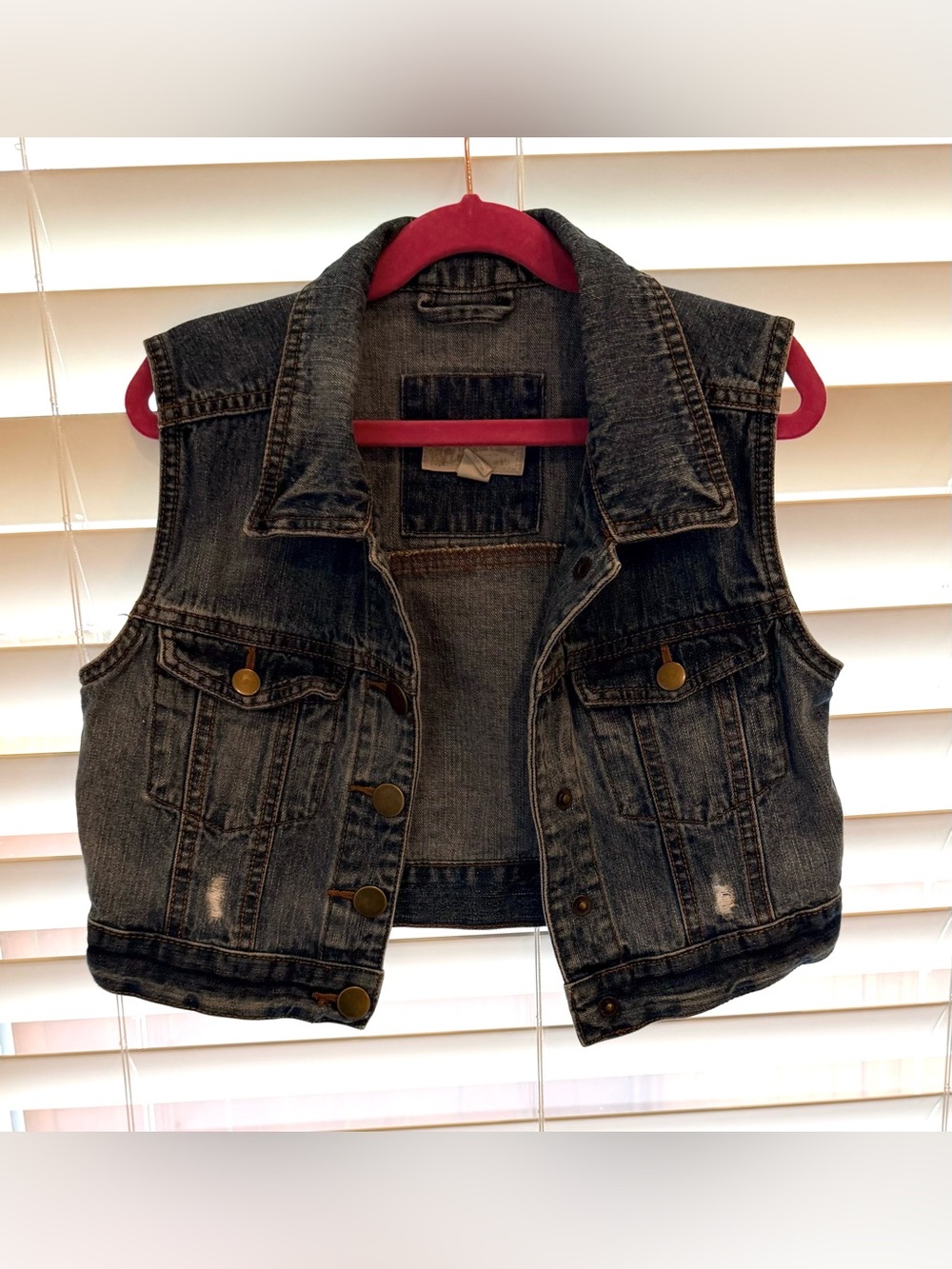 Red Camel Dark Blue Denim Kids Vest - Button Front